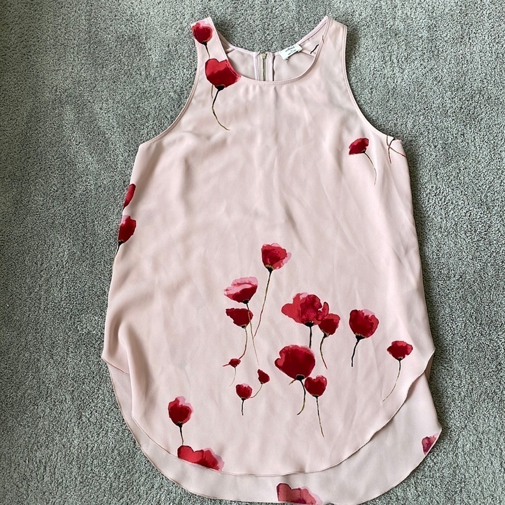 EC Wilfred Pink Floral Flowy Tank Top - Size XS